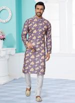 Dhupion Silk Purple Festival Wear Printed Readymade Kurta Pajama